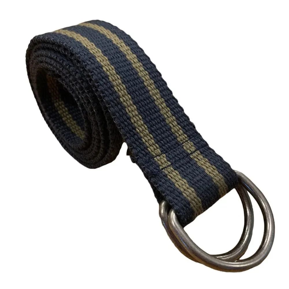 Navy & Green Canvas D Ring Belt‎ 32